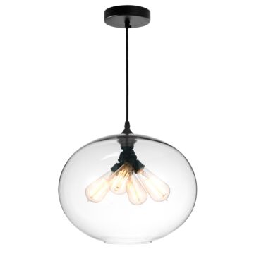 Glass Four Light Pendant in Black by CWI Lighting