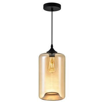 Glass One Light Mini Pendant in Black by CWI Lighting