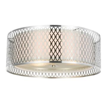 Mikayla Three Light Flush Mount in Satin Nickel by CWI Lighting