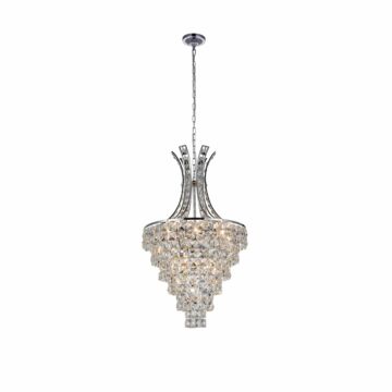 Chique Nine Light Chandelier in Chrome by CWI Lighting
