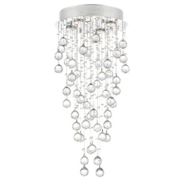 CWI Rain Drop 4 Light Flush Mount With Chrome Finish