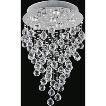 Rain Drop Five Light Flush Mount in Chrome by CWI Lighting