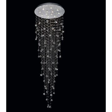 Rain Drop 12 Light Flush Mount in Chrome by CWI Lighting