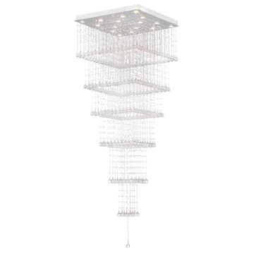 CWI Lighting Square 16 Light Flush Mount with Chrome Finish