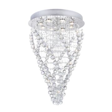 CWI Twister 8 Light Flush Mount With Chrome Finish