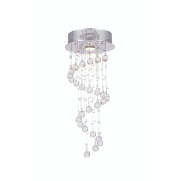 CWI Spiral 1 Light Flush Mount With Chrome Finish
