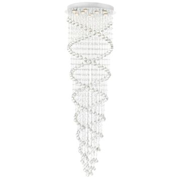 Double Spiral Nine Light Flush Mount in Chrome by CWI Lighting