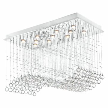 CWI Lighting Twinkle 11 Light Flush Mount with Chrome finish
