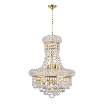 Empire Six Light Chandelier in Gold by CWI Lighting