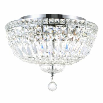 Stefania Five Light Flush Mount in Chrome by CWI Lighting