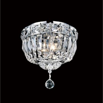Stefania Two Light Flush Mount in Chrome by CWI Lighting