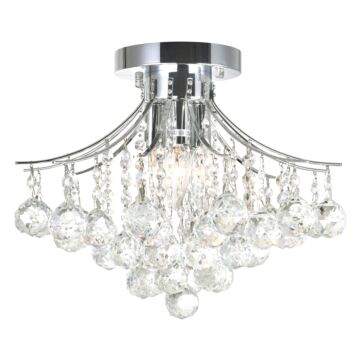Princess Four Light Flush Mount in Chrome by CWI Lighting
