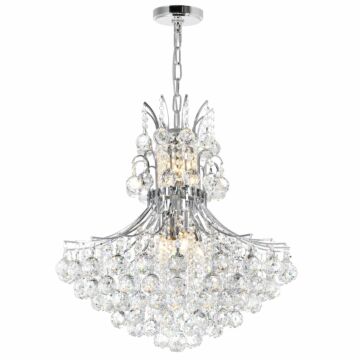 Princess Ten Light Chandelier in Chrome by CWI Lighting