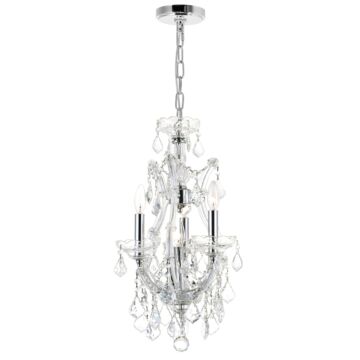 Maria Theresa Four Light Mini Chandelier in Chrome by CWI Lighting