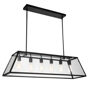 Alyson Six Light Chandelier in Black by CWI Lighting