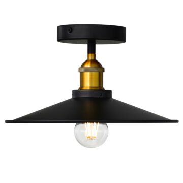 Brave One Light Flush Mount in Black by CWI Lighting