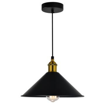 Brave One Light Mini Pendant in Black by CWI Lighting