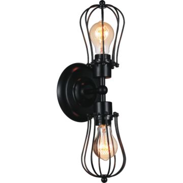 Tomaso Two Light Wall Sconce in Black by CWI Lighting