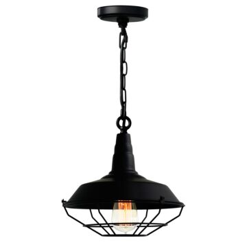 Morgan One Light Mini Pendant in Black by CWI Lighting