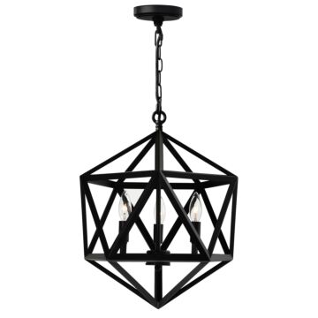 Amazon Three Light Pendant in Black by CWI Lighting