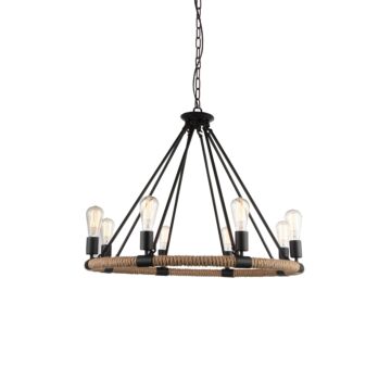 CWI Lighting Ganges 8 Light Up Chandelier with Black finish