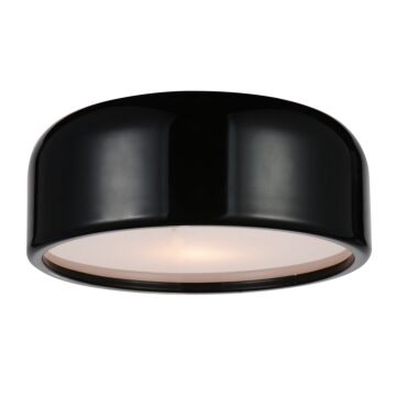 Campton Two Light Flush Mount in Black by CWI Lighting