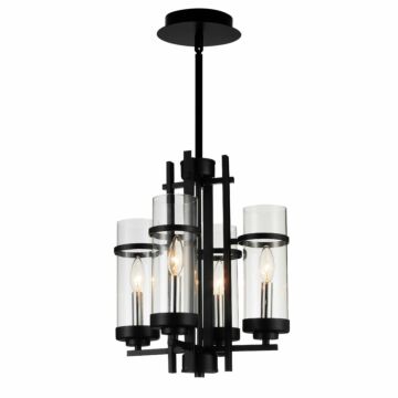 Sierra Four Light Mini Pendant in Black by CWI Lighting