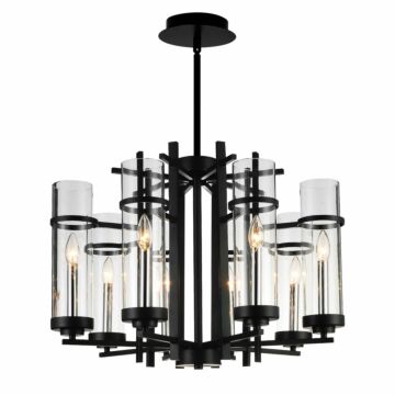 Sierra Eight Light Chandelier in Black by CWI Lighting
