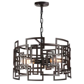 CWI Lighting Litani 3 Light Down Chandelier with Brown finish