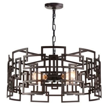 CWI Lighting Litani 4 Light Down Chandelier with Brown finish
