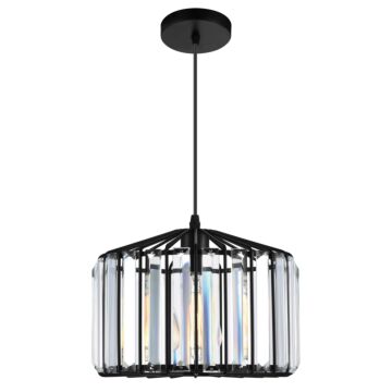Alethia One Light Pendant in Black by CWI Lighting