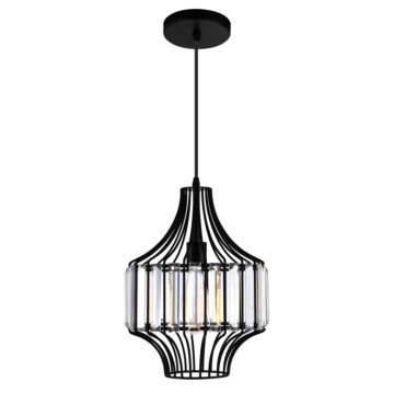 Alethia One Light Pendant in Black by CWI Lighting