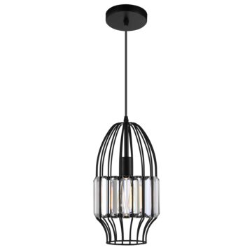 CWI Lighting Alethia 1 Light Down Mini Pendant with Black finish