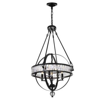 Arkansas Four Light Chandelier in Black by CWI Lighting