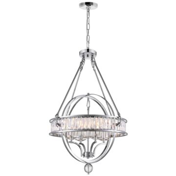 Arkansas Four Light Chandelier in Chrome by CWI Lighting