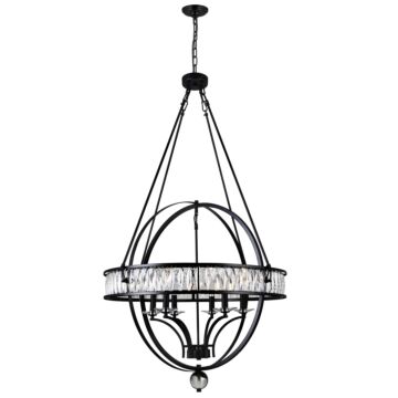 Arkansas Six Light Chandelier in Black by CWI Lighting