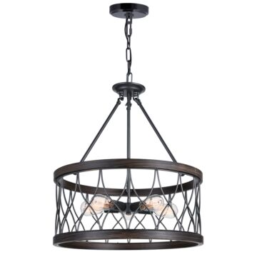 CWI Lighting Amazon 5 Light Drum Shade Chandelier with Gun Metal finish