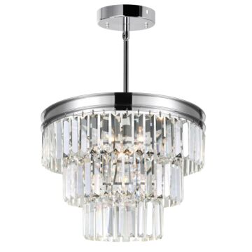 Weiss Five Light Chandelier in Chrome by CWI Lighting