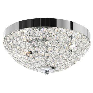Globe Three Light Flush Mount in Chrome by CWI Lighting