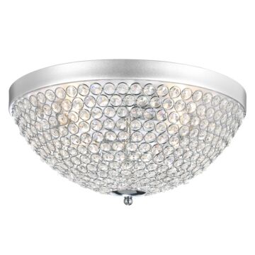 Globe Four Light Flush Mount in Chrome by CWI Lighting