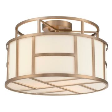 Danielson Three Light Semi Flush Mount in Vibrant Gold by Crystorama