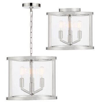 Devon Three Light Mini Chandelier in Polished Nickel by Crystorama