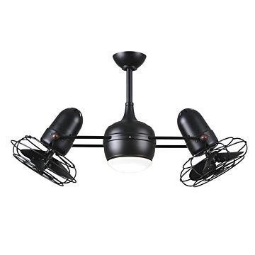 Dagny 3-Speed AC 40" Ceiling Fan w/ Integrated Light Kit in Matte Black with Matte Black blades
