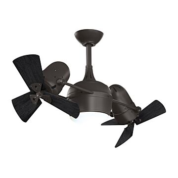 Dagny 3-Speed AC 38" Ceiling Fan w/ Integrated Light Kit in Textured Bronze with Matte Black blades