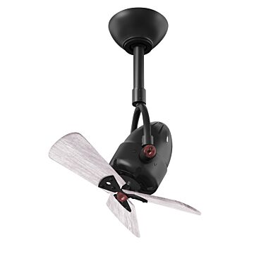 Diane 3-Speed AC 16" Ceiling Fan in Matte Black with Barnwood Tone blades