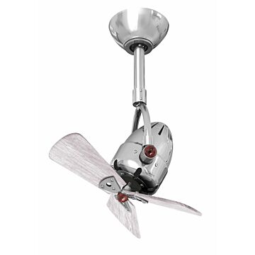 Diane 3-Speed AC 16" Ceiling Fan in Polished Chrome with Barnwood Tone blades