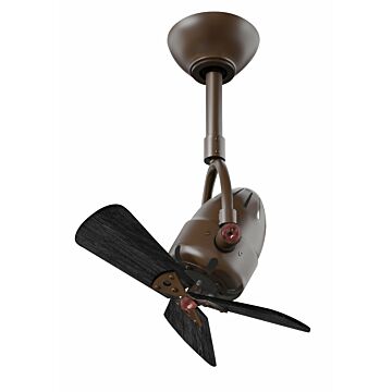 Diane 3-Speed AC 16" Ceiling Fan in Textured Bronze with Matte Black blades