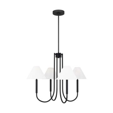 Porteau Five Light Chandelier in Midnight Black by Visual Comfort Studio