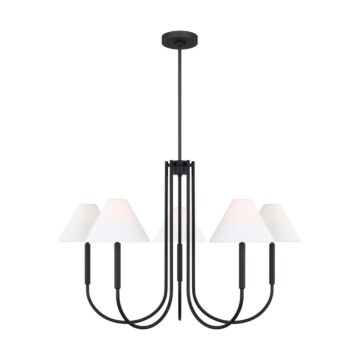 Porteau Six Light Chandelier in Midnight Black by Visual Comfort Studio