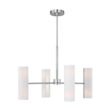 Capalino Eight Light Chandelier in Brushed Steel by Visual Comfort Studio